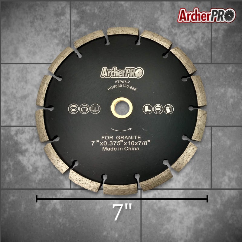 ArcherPro Archer PRO 7" in. Crack Chaser Diamond Blades for Concrete, Granite and Marble Repair. for use on Angle Grinder. - Image 3